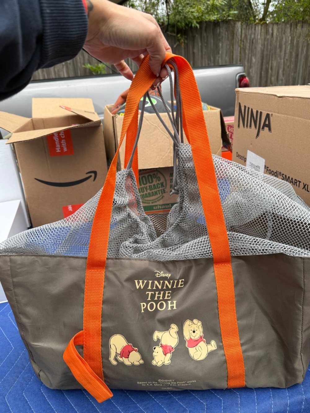 Disney Winnie the Pooh Brown Tote with Orange Straps